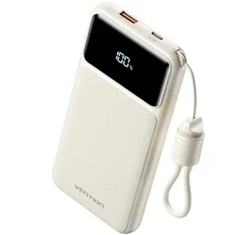 Vention Powerbank 10000mAh 22.5W Blanca con Cable USB Tipo-C